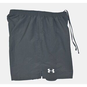 Under Armour Heat Gear Men Shorts Size XL Athletic Gray Drawstring Pull On Lined